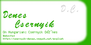 denes csernyik business card